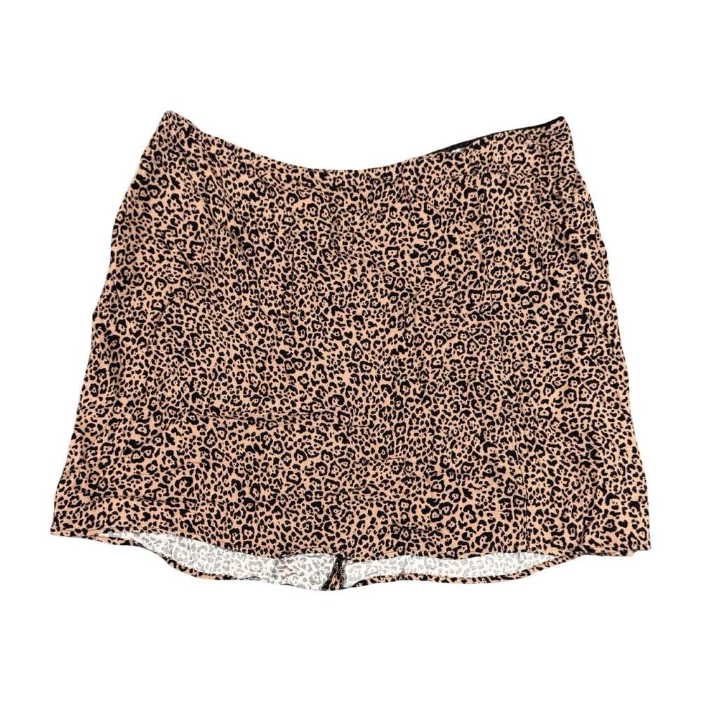 Reformation Women’s Leopard Print Athletic Shorts Brown Black Zip Size 22